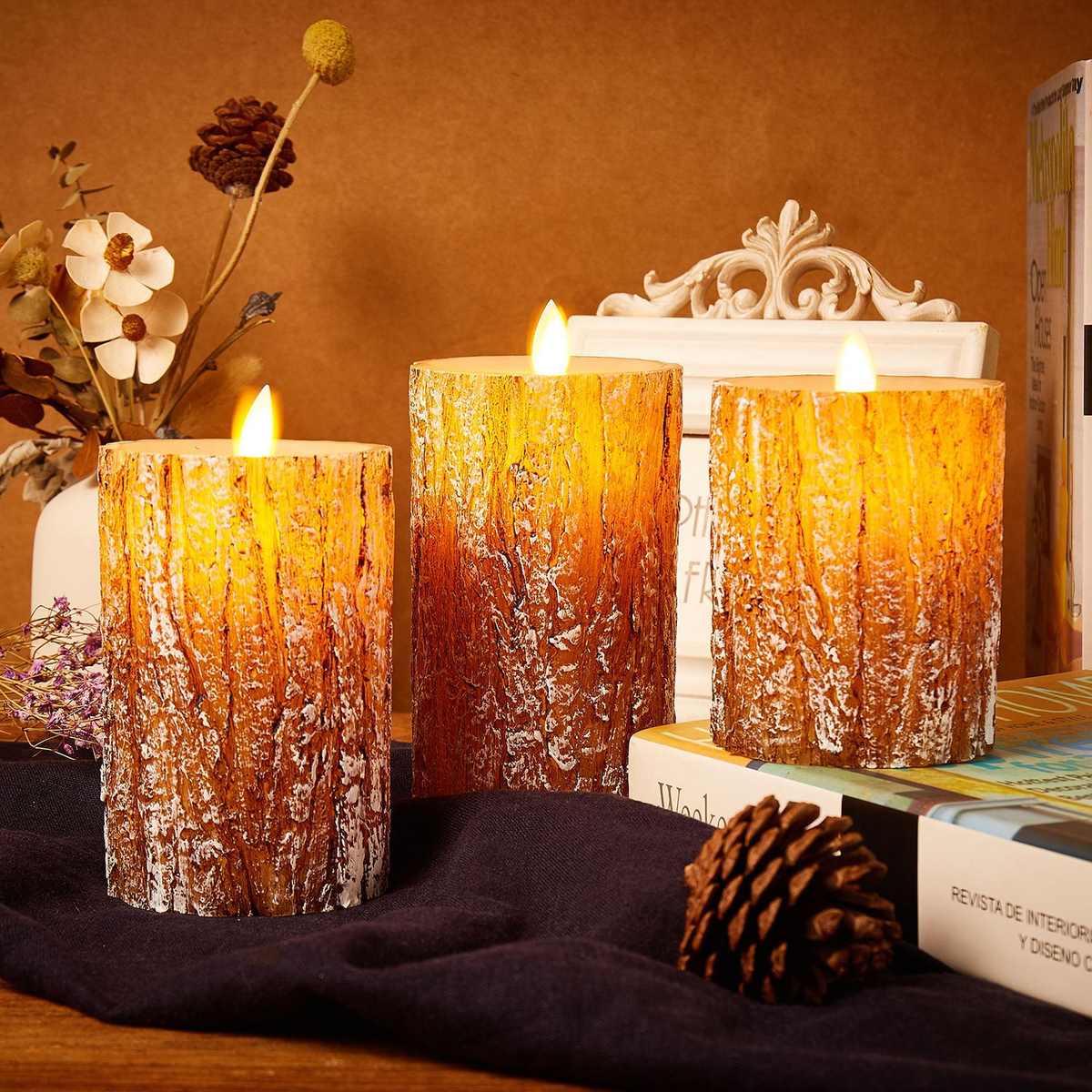 led电子圣诞遥控仿真灯10套装桦树遥控摇摆定时按键蜡烛松树