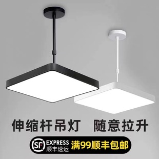 led斜顶方形斜坡房顶方形吊灯餐厅客厅复式 阁楼商用店铺创意灯具