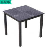 80正方形户外银色铝桌子茶几咖啡露天阳台奶茶店防腐塑木灰色方桌
