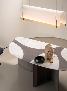 亚简约餐厅长条克力异型灯设板计师吧办公房桌台AL-64688展厅样间