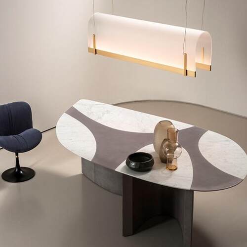 简约餐厅长条亚克力异型灯设计师吧台办公房桌展厅样板间导光吊灯