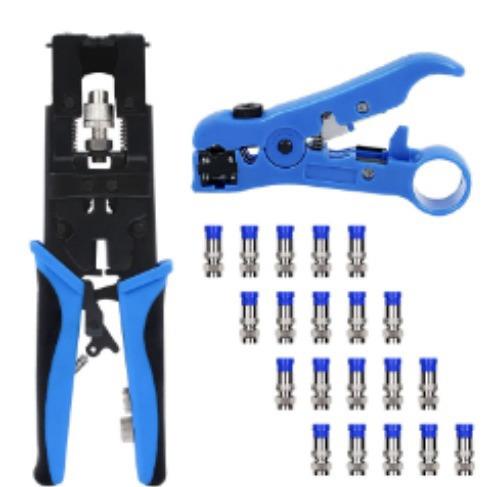 同轴电缆FBNCRCA压线钳压接钳剥线钳剥线器网络工具套装网络钳