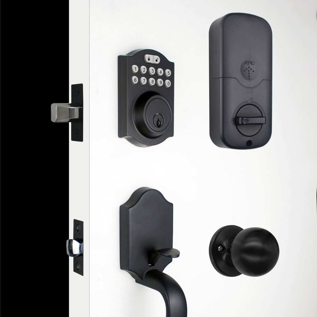 锁黑色美式锁直供出口家用锁闭锁厂家呆门锁密码锁智能入户