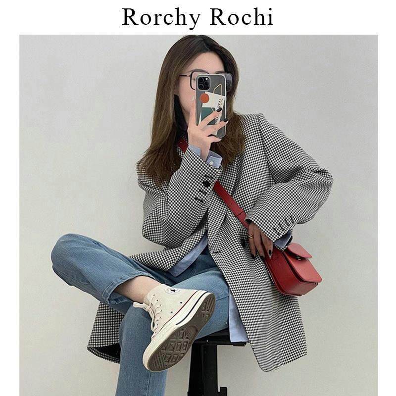 日系千鸟格西装外套女春秋2025新款休闲气质高级感炸街小西服上衣