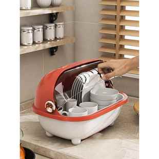 沥水碗柜带盖厨房餐具放碗碟收纳盒小型碗筷收纳箱放碗碟置物架