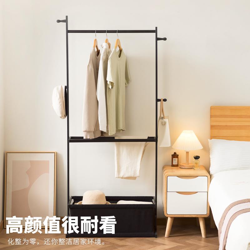 新款直销晾衣架卧室家用挂衣架移动晾衣杆楠竹衣帽架柜房间收纳衣
