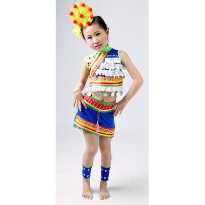 正品新款腰小荷风采儿童演服出嘎洒江边小花出演服傣族舞蹈表演服