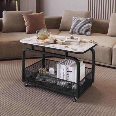 移奶油风可动边几客红厅岩板小推车网简约pis8T9TM茶小户几型卧室