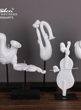 现代简约白色乐器摆件北欧树脂工艺品创意摆件家居装饰品树脂摆件