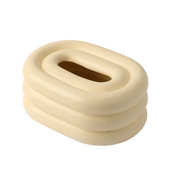 奶油风圈圈陶瓷纸巾盒桌面收纳摆件创意家居客厅茶几装 饰抽纸盒