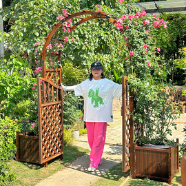 室外花架防腐木拱门爬藤架户外装饰花园弧形，门栅栏围栏庭院葡萄架