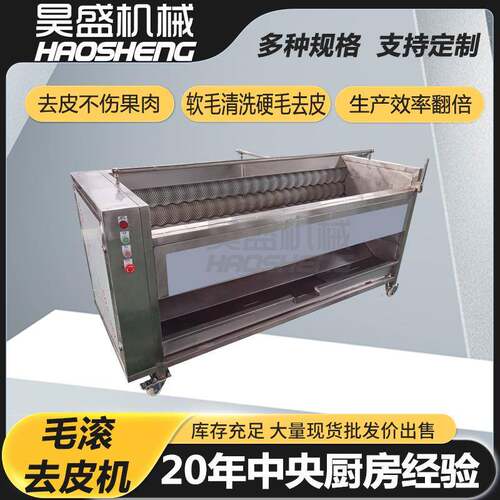 现货大姜毛辊清洗机商用胡萝卜去泥清洗机大型山药去泥清洗设备