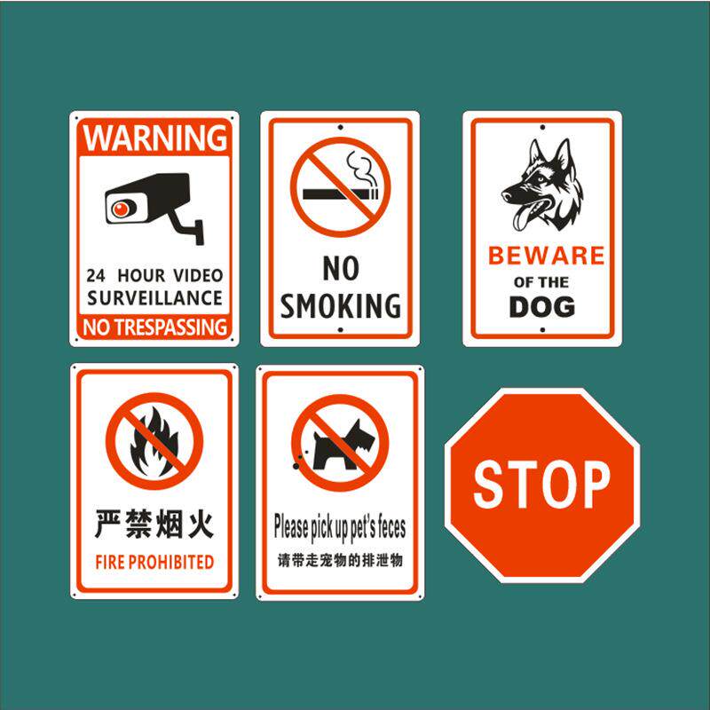 供应禁止吸烟反光标牌外贸铝安全标志牌标识标牌警示牌