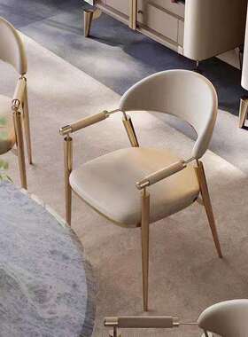 客椅不锈钢靠背椅北欧极简轻奢单人沙发椅新中式茶椅客厅高弹海绵