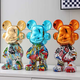 炫酷潮流DJ流体熊装饰摆件网红现代客厅家居酒柜电视柜装饰品批发