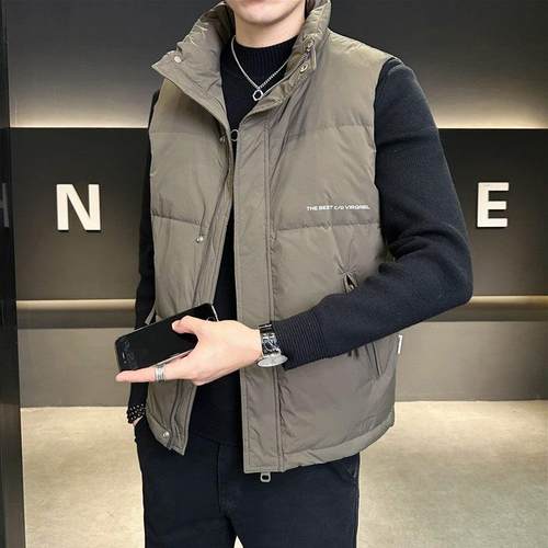 2025年新款轻薄羽绒服男士高端鸭绒马甲休闲外套冬季短款保暖男装