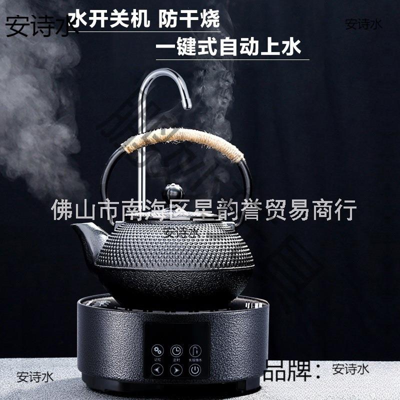 迷你电陶炉煮茶器小型自动上水电磁茶炉家用铸铁烧水壶茶具带抽水