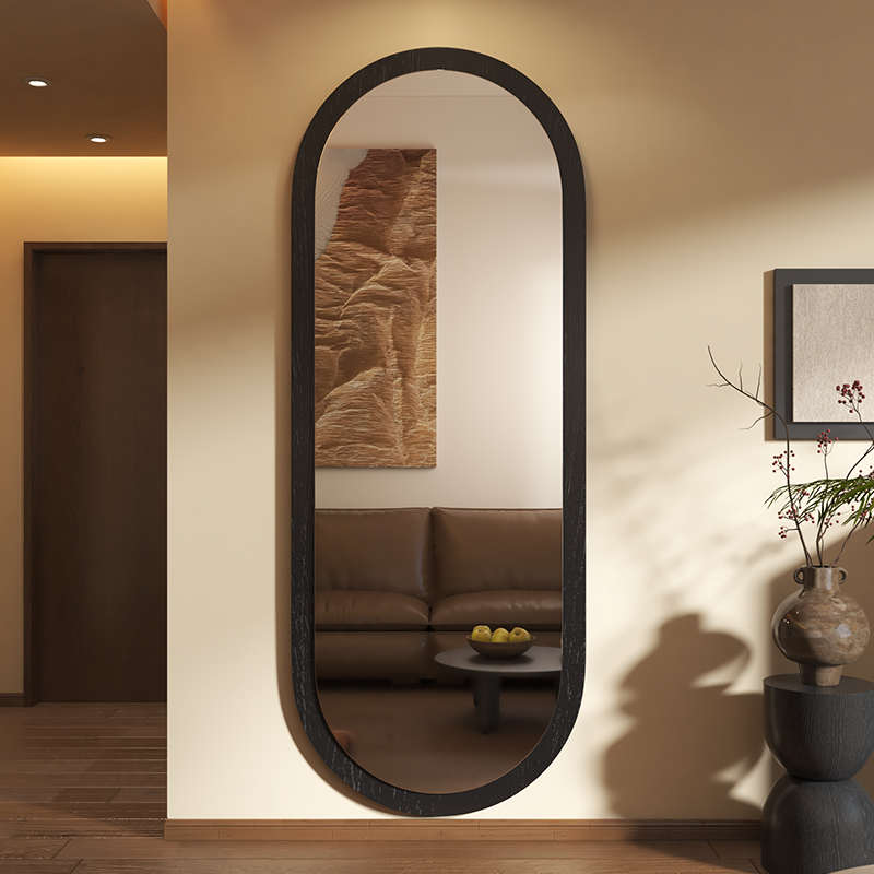 中古风全身镜壁挂式穿衣镜家用异形贴墙大镜子网红卧室挂墙试衣镜