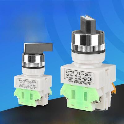 Lay7 Lay37 Y090 11X2二位旋钮开关22mm三速20X3选择按钮绿色