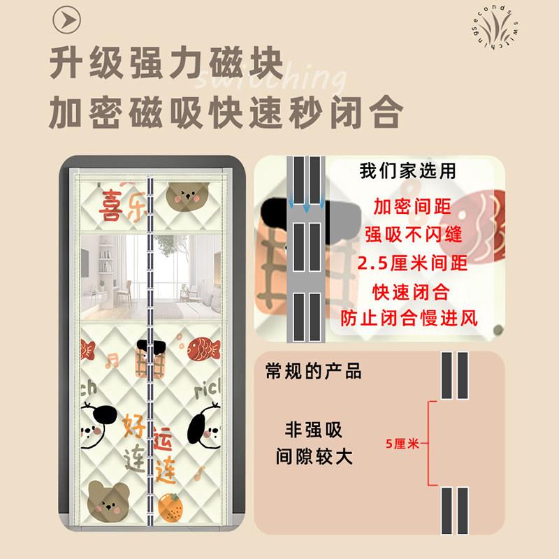 冬季防风棉门帘子加厚家用防寒保暖磁挡风空调吸隔温断帘0017保隔