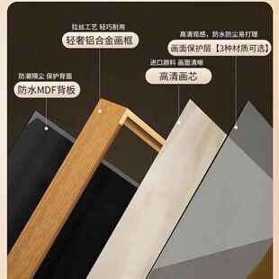 圆形餐厅植水培物岩画绿画可挂画风砂灯客厅置led装饰画新款奶油