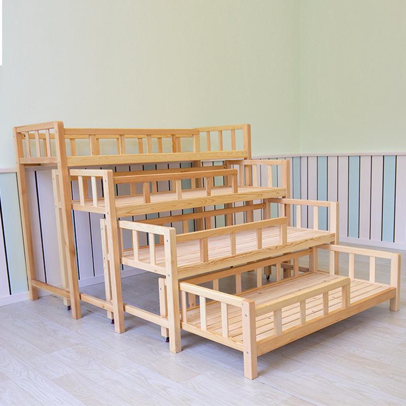 幼儿床午睡三层四层推拉床实木屉式拖KNT床拉多层园午休午抽托床