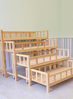幼层儿园床20657午午睡三层四推拉床实木抽屉式拖拉层床多休午托