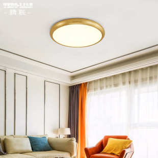 全铜简约吸顶灯美式 书房卧室餐厅过道楼梯灯饰简美大气阳台灯具