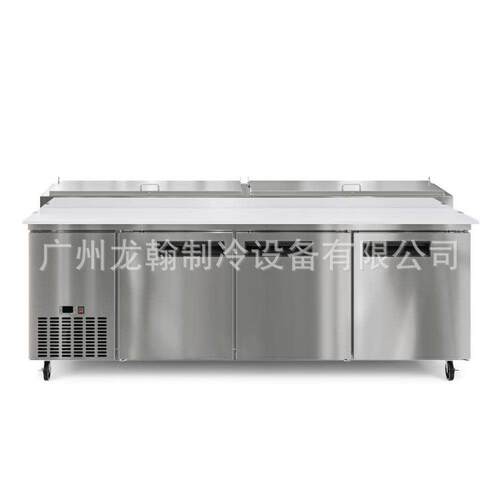 欧款不锈钢风冷披萨台甜品展示柜风冷水果沙拉台比萨操作台冷藏柜