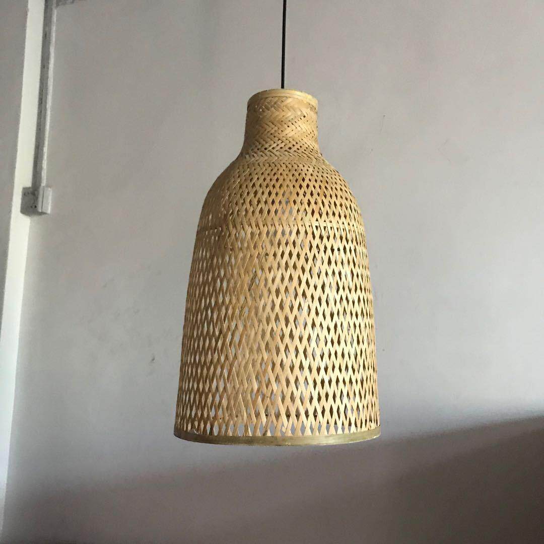 楼梯日式餐厅灯具禅意竹编吊灯竹篾酒杯装饰吊灯农家乐复古吊灯