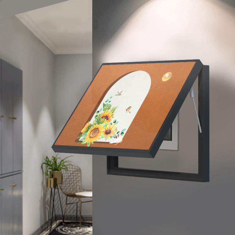 美式向日葵电表箱装饰画开关总闸遮挡电表箱画推拉液压配电箱挂画