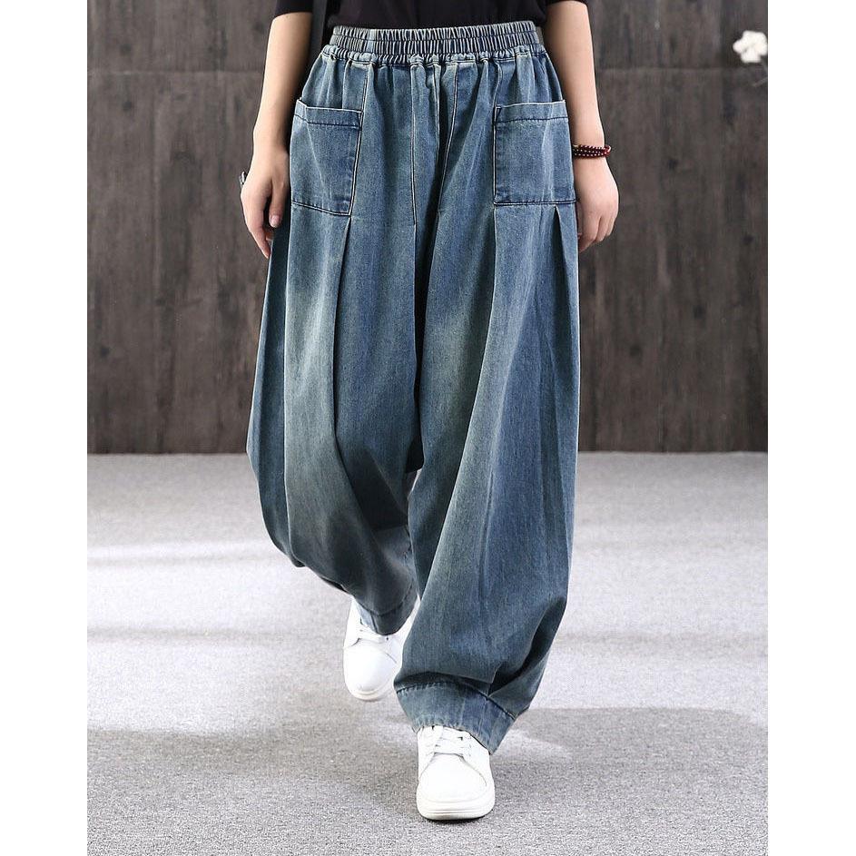 Women's Spring Autumn Boyfriend Style Retro Jeans Solid