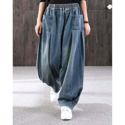 Women's Spring Autumn Boyfriend Style Retro Jeans Solid