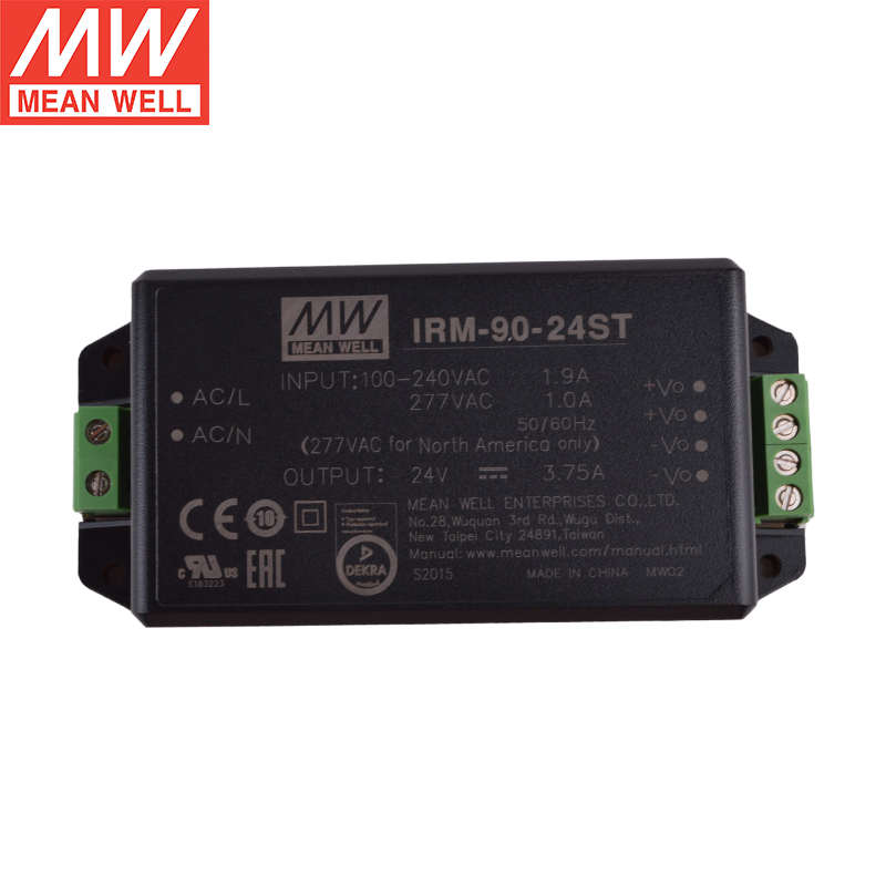 90W台湾明纬IRM-90-24ST绿色开关电源模块24V 4.13A小体积AC转DC