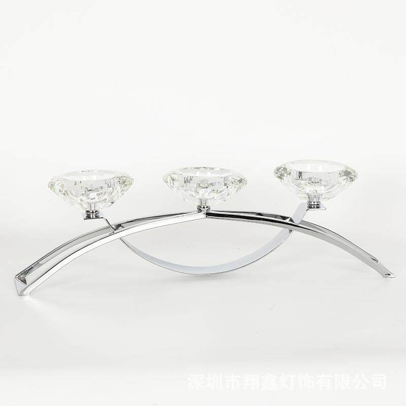 晶252浪漫烛光晚餐创意烛台摆三头拱桥水烛蜡台酒店吧台装件饰摆