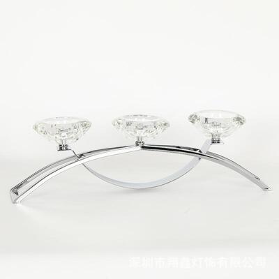 晶252浪漫烛光晚餐创意烛台摆三头拱桥水烛蜡台酒店吧台装件饰摆
