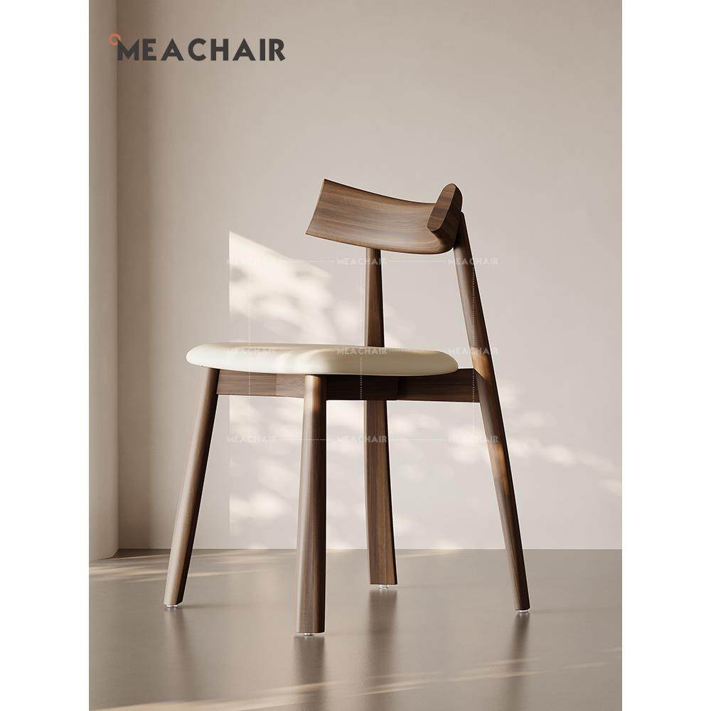 实木餐椅高级感家用胡桃木意式餐桌椅子北欧靠背椅吃饭椅子中古风,住宅家具,餐椅,淘宝优惠券,粉丝福利购,淘宝优惠卷