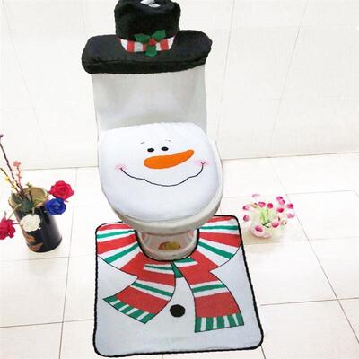 Christmas Decorations for Home Bathroom Toilet Seat Cover