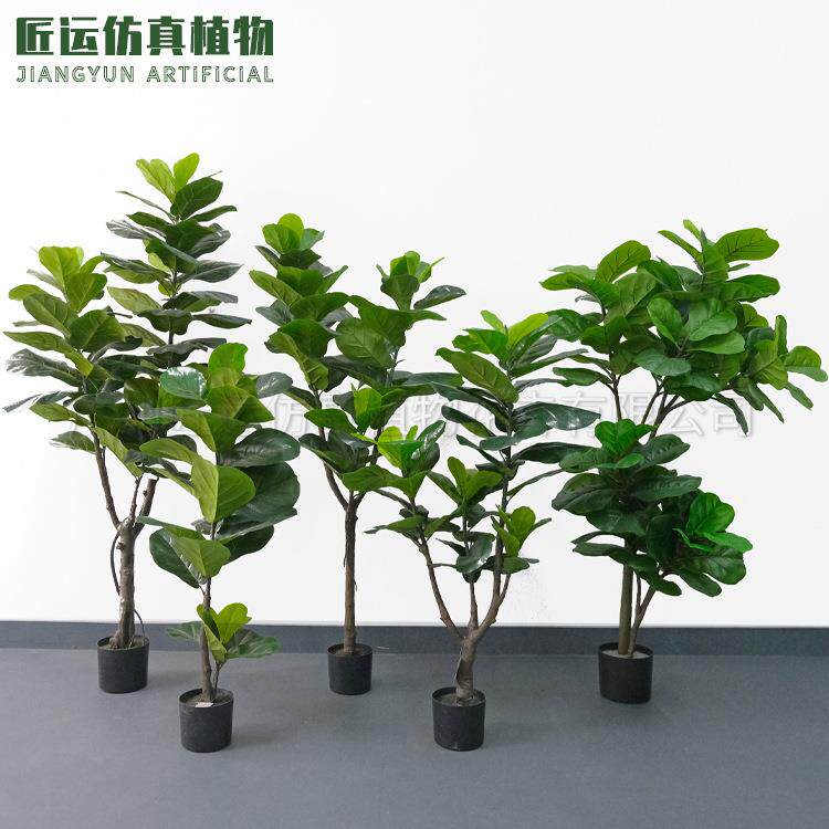 仿真琴叶榕盆栽人造树欧美盆景假植物 北欧风琴叶榕造景仿真植物