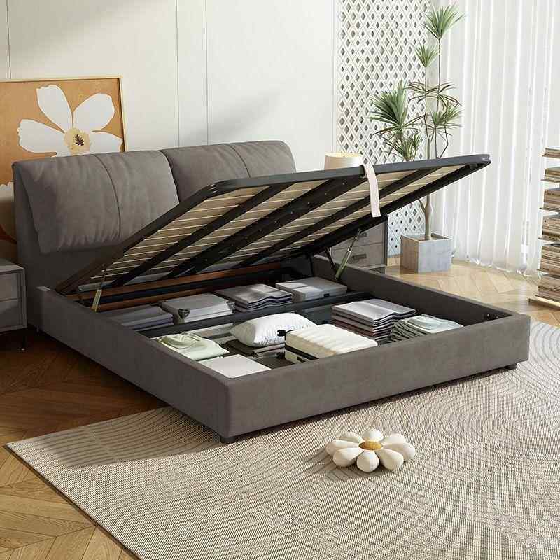 布艺床现代简双约床耳人DBM大象朵床主卧室科技布储物网红床