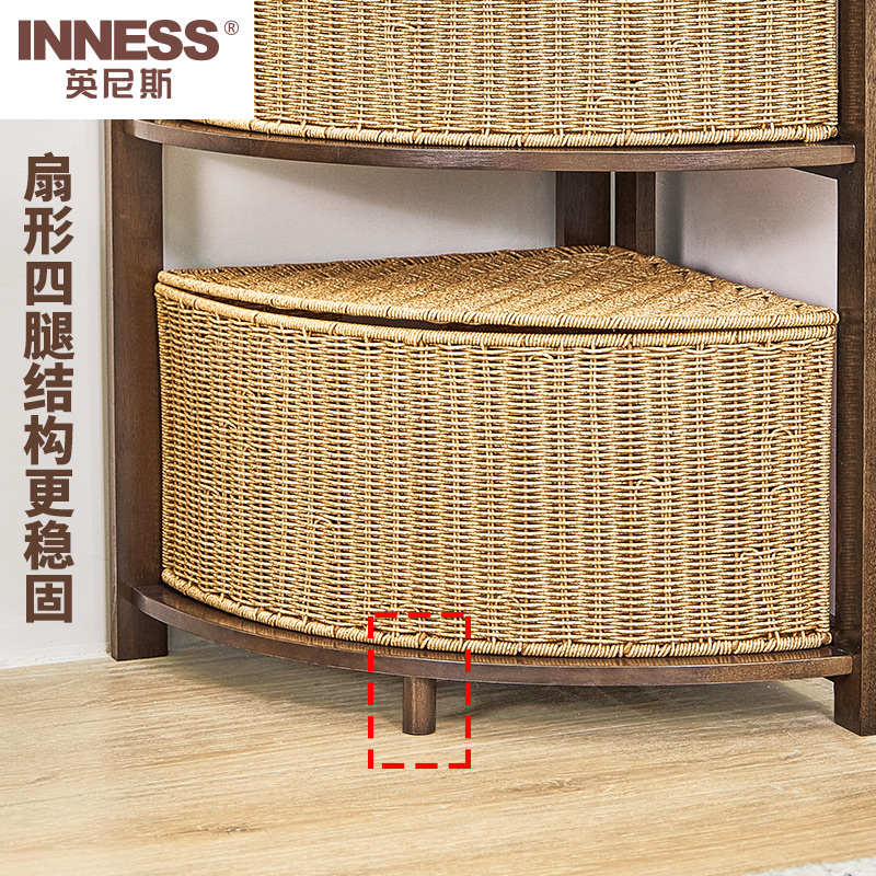 W6实木转角衣帽架落地卧室挂衣架玄关免打孔置物架简易衣服