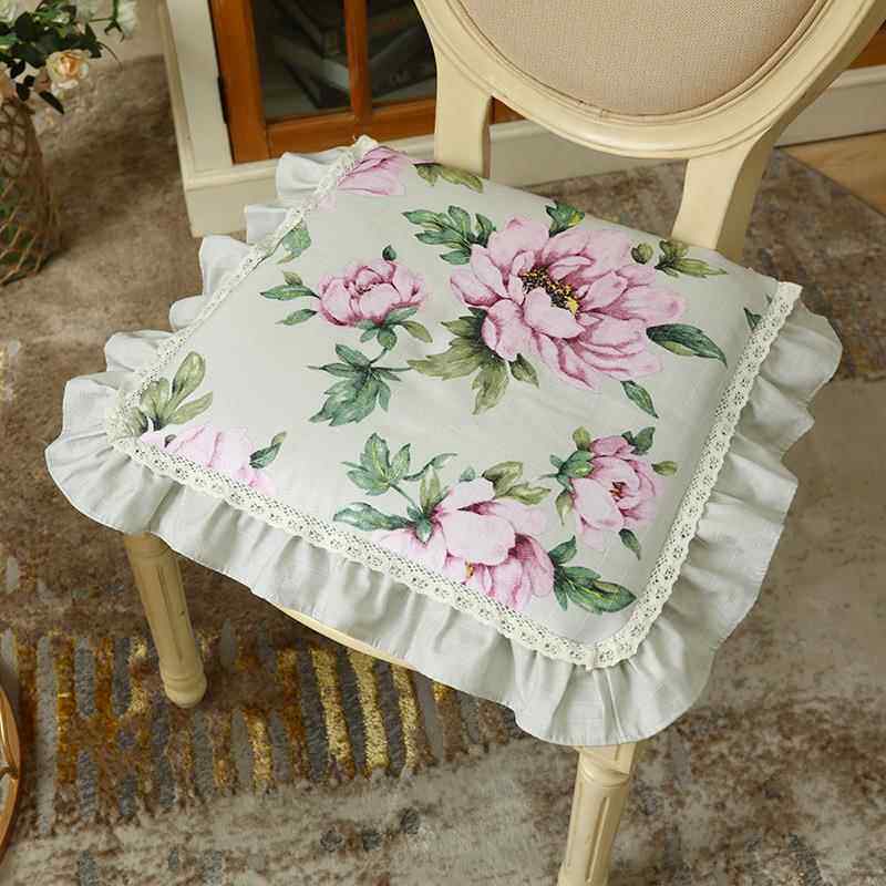 花边椅垫餐椅子垫棉坐垫可拆洗装美式法式新古典布艺四季可用