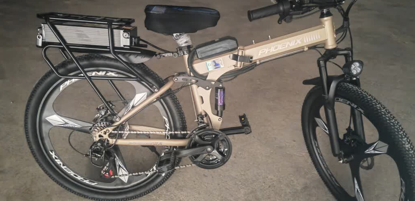 Электровелосипед Phoenix G6, складной горный велосипед, трансмиссия Shimano 21 скорость, мотор 400 Вт photo review