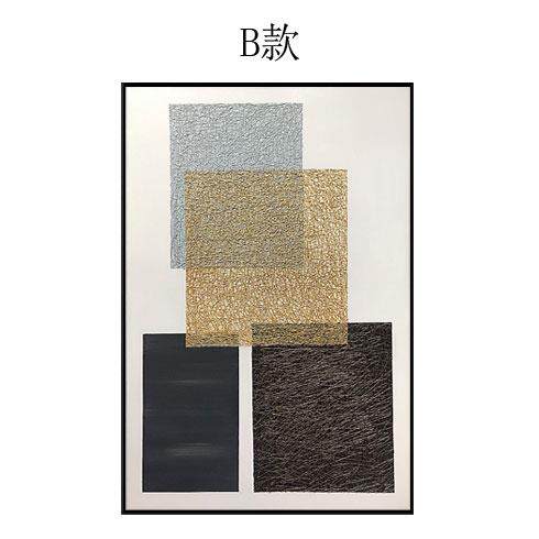 高档原创绘手现厅代简约线色条油画黑白灰抽象玄关装饰画客极简块