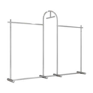 不锈钢货架童装架银色落地式女装展示架陈列简约服装店中岛挂衣架