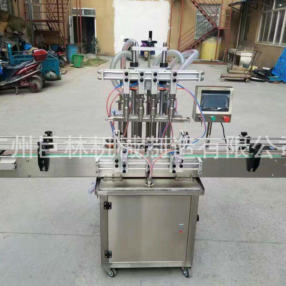 全自动四头灌装机化妆品膏体液体灌装机花生油洁厕灵自动灌装机