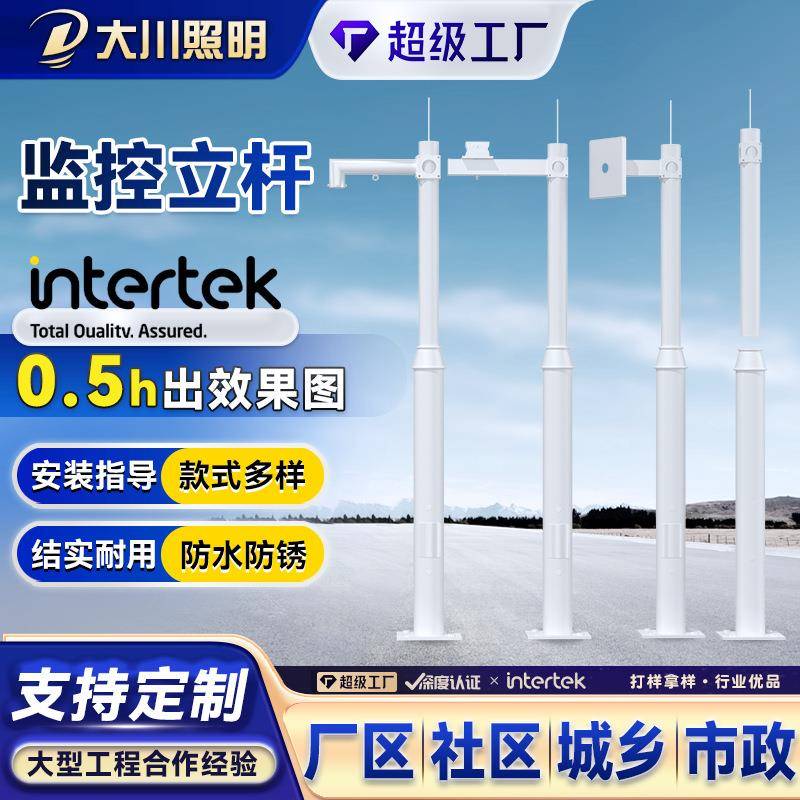 分段式监控立杆3.5米4米5米6米小区学校监控立柱摄像机枪球机支架