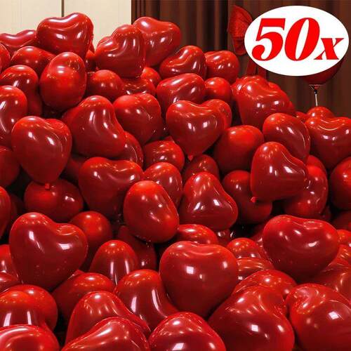 50/10pcs Red Heart Balloons Inflatable Latex Balloon for Val