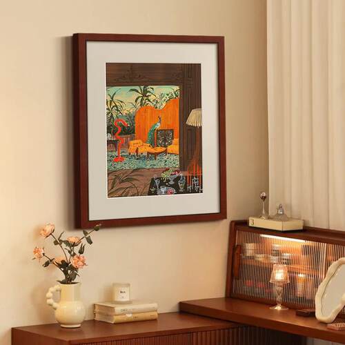 《绿幕雅酌》法式南洋中古风客厅装饰画日式复古餐厅玄关卧室挂画