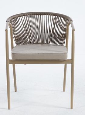 现代54537简约编织椅户外阳院洽谈藤用椅家客厅台休闲餐庭椅